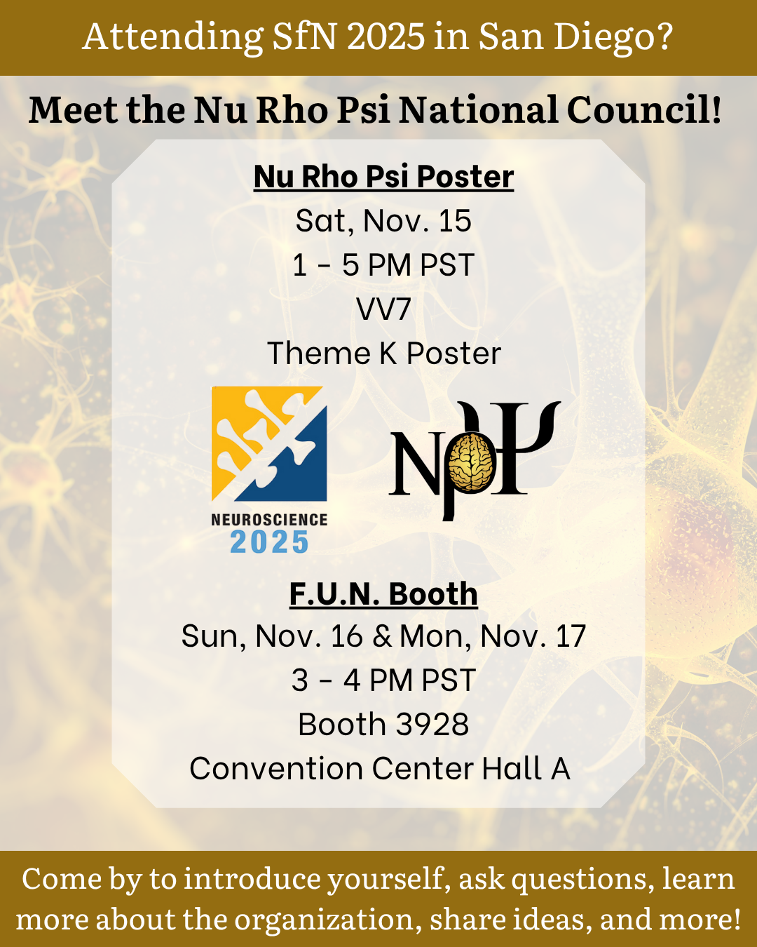 Nu Rho Psi at SfN 2025! – Nu Rho Psi